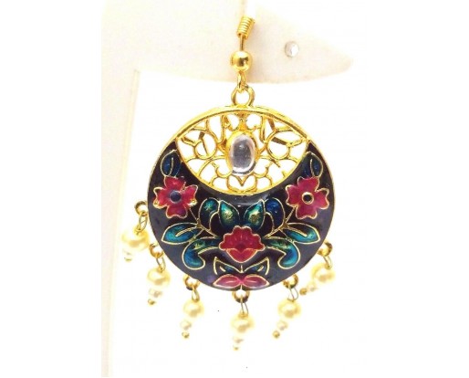 Meenakari Minakari Enamel Jhumka Jhumki Handmade Earrings Jewelry Drop Long AE89